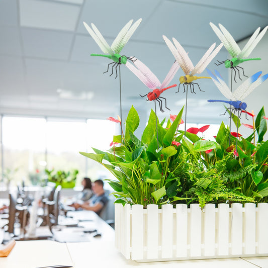 12pcs Dragonfly Hat Clips: realistic garden stake-style 3D outdoor decorative lures.
